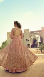 Pink Net 3pc Sharara - Image 2