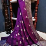 Purple Malai Silk Saree - Image 2