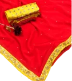 Orange Georgette Zari work Saree - Image 2