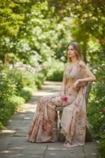 Printed Organza Saree - Image 2