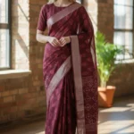 Block Print Linen saree