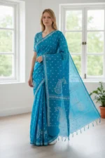 Blue Chikankari Saree
