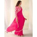 Pink Georgette saree - Image 2