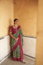 Maroon & green Patola Silk Saree