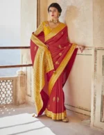 Red & Yellow Paithani Silk Saree