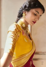 Red & Yellow Paithani Silk Saree - Image 2