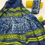 Beautiful Hand block Printed Cotton suits with mulmul cotton Dupatta