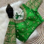 Raw Silk Blouse with coding embroidery